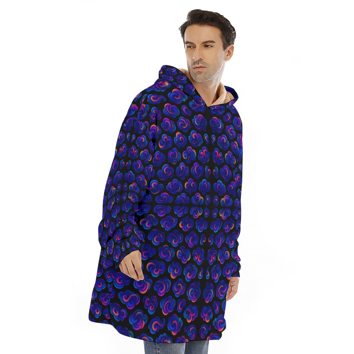 Unisex Sherpa Fleece Hoodie Blanket