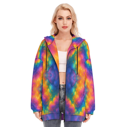 Women's Long Hoodie With Zipper Closure