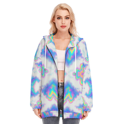 Women's Long Hoodie With Zipper Closure