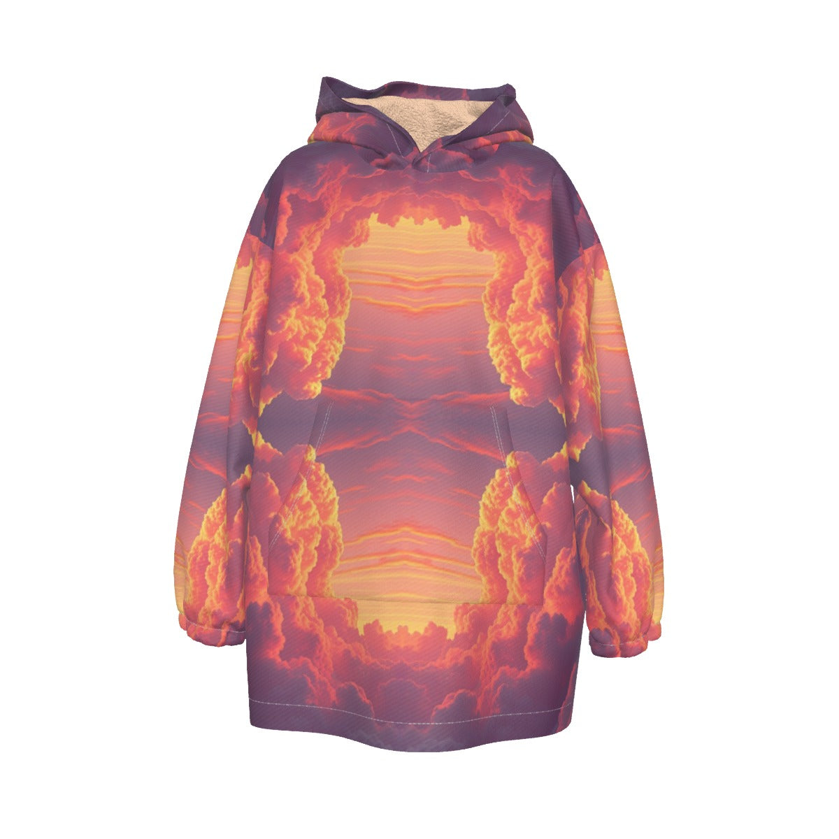 Unisex Kid's Sherpa Fleece Hoodie Blanket