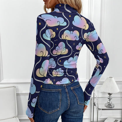 Women's Women's High-Neck Top With Long Sleeve