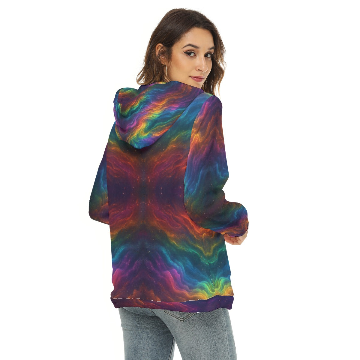 Women's Borg Fleece Hoodie With Half Zip