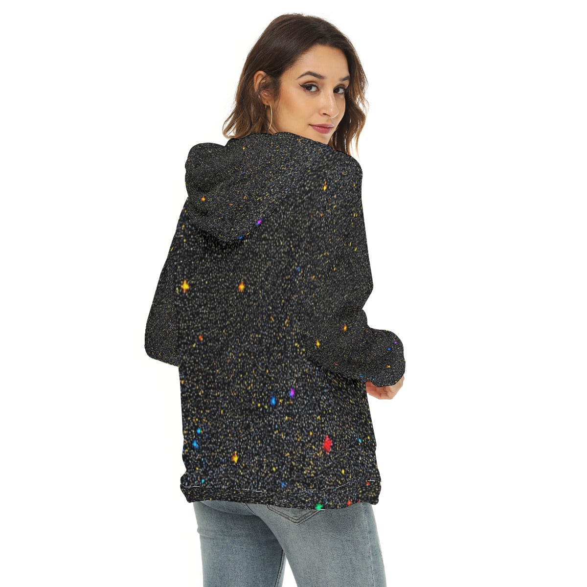 Women's Borg Fleece Hoodie With Half Zip