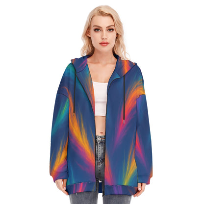 Women's Long Hoodie With Zipper Closure