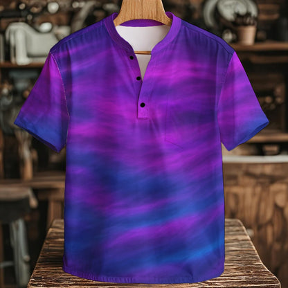 Men's Henley Shirt With Chest Pocket