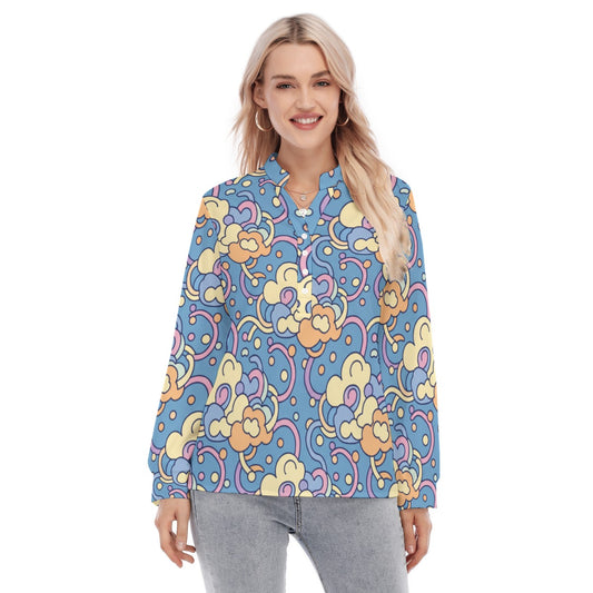 Women's Long Sleeve Blouse With Button Closure