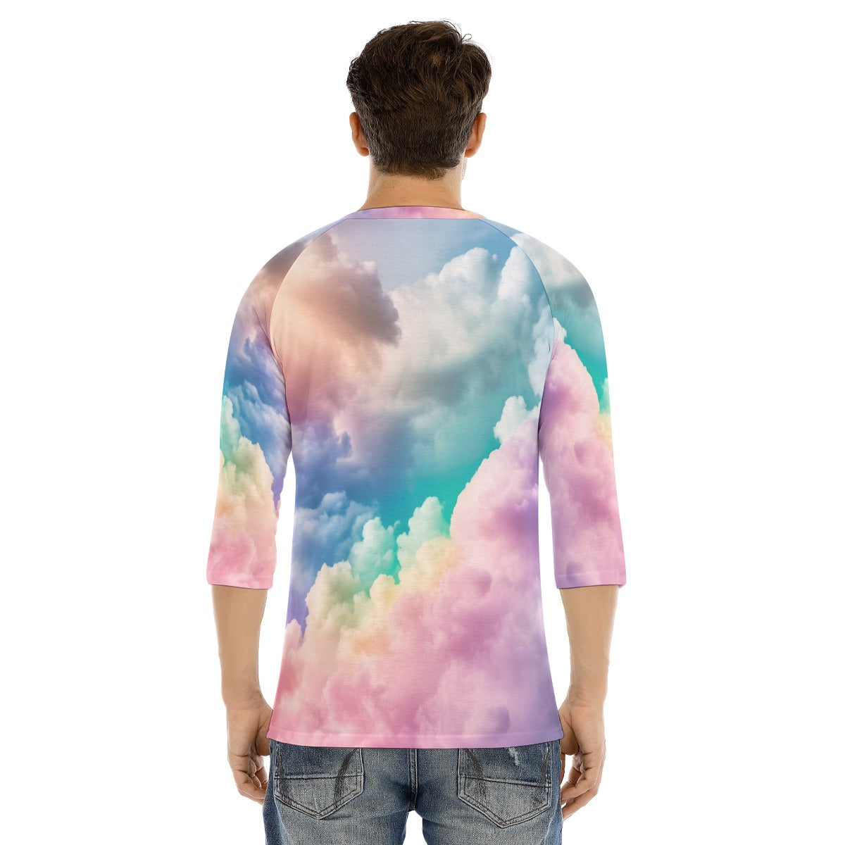 Men's Bracelet Sleeve T-shirt With Button Closure - view 4