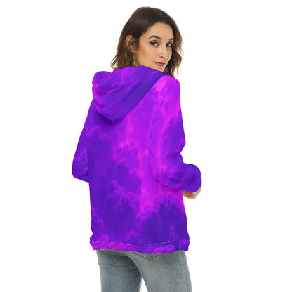 Women's Borg Fleece Hoodie With Half Zip