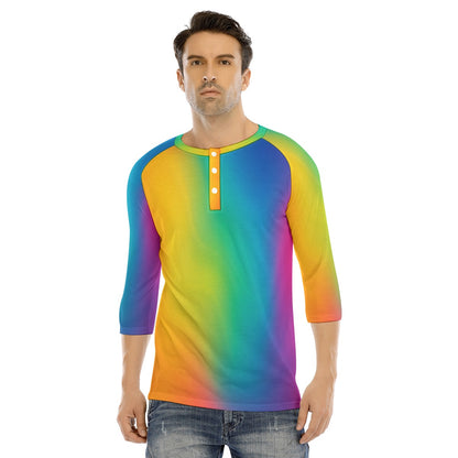 Men's Bracelet Sleeve T-shirt With Button Closure - view 1