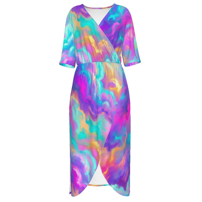 Women's Short Sleeve V-neck Dress