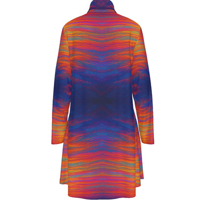 Women's High Neck Dress With Long Sleeve