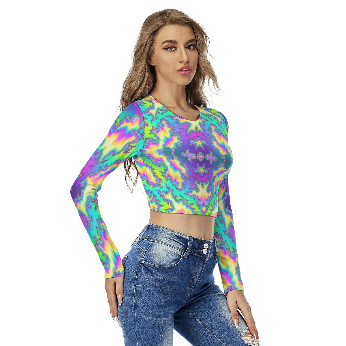 Women's Round Neck Crop Top T-Shirt