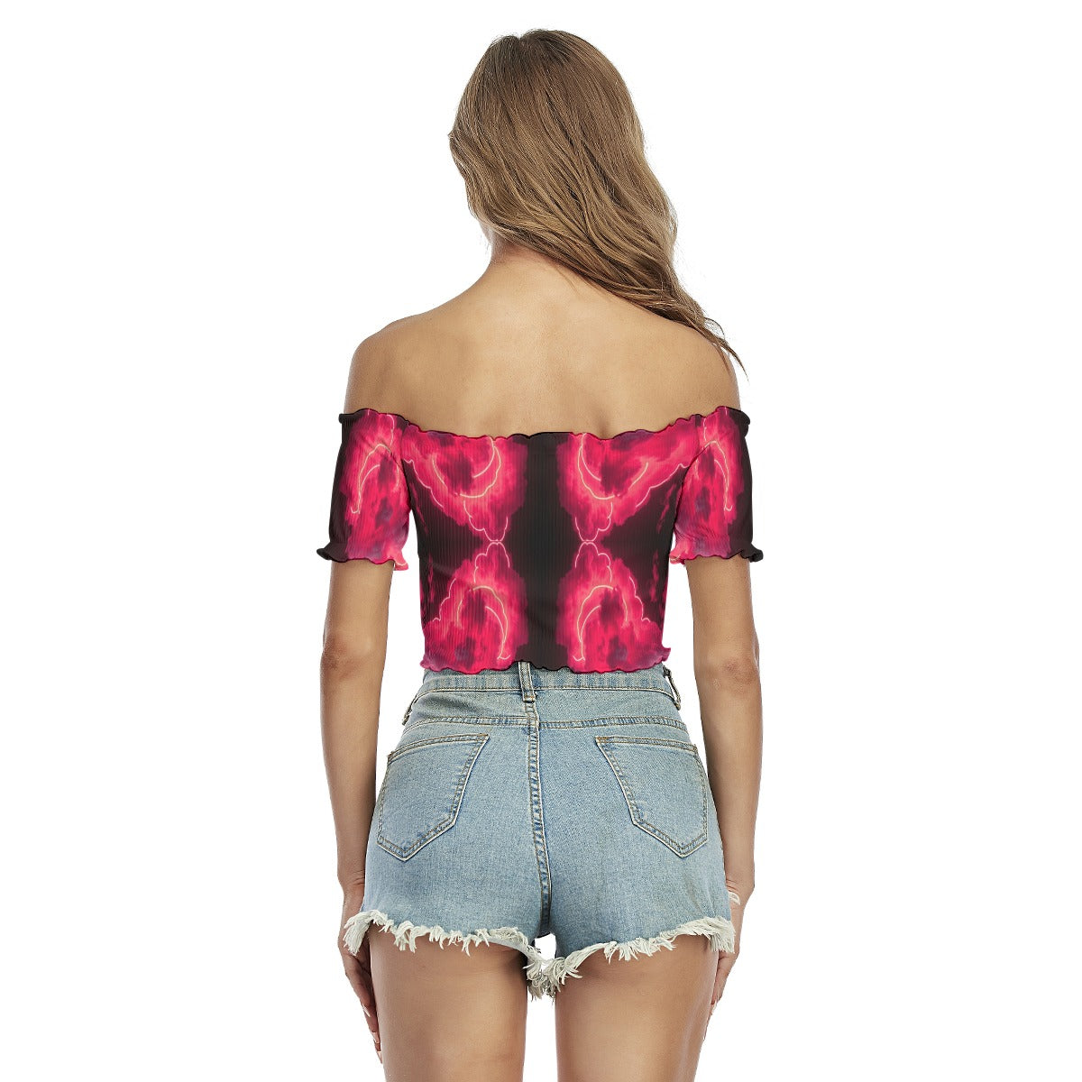 Women's One-shoulder Off-the-navel Short Sleeve T-shirt