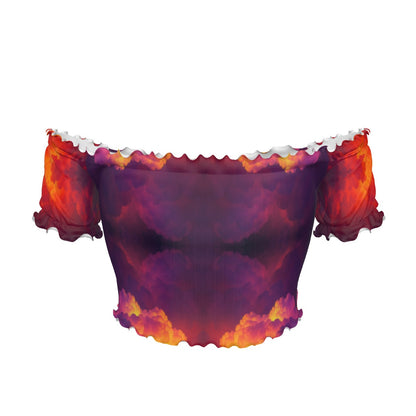 Women's One-shoulder Off-the-navel Short Sleeve T-shirt