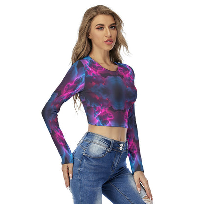 Women's Round Neck Crop Top T-Shirt