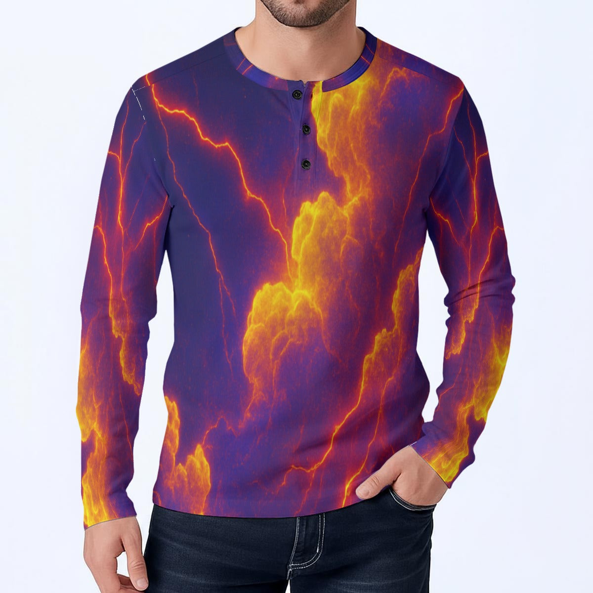 Men's Classic Long-Sleeve Henley Shirt