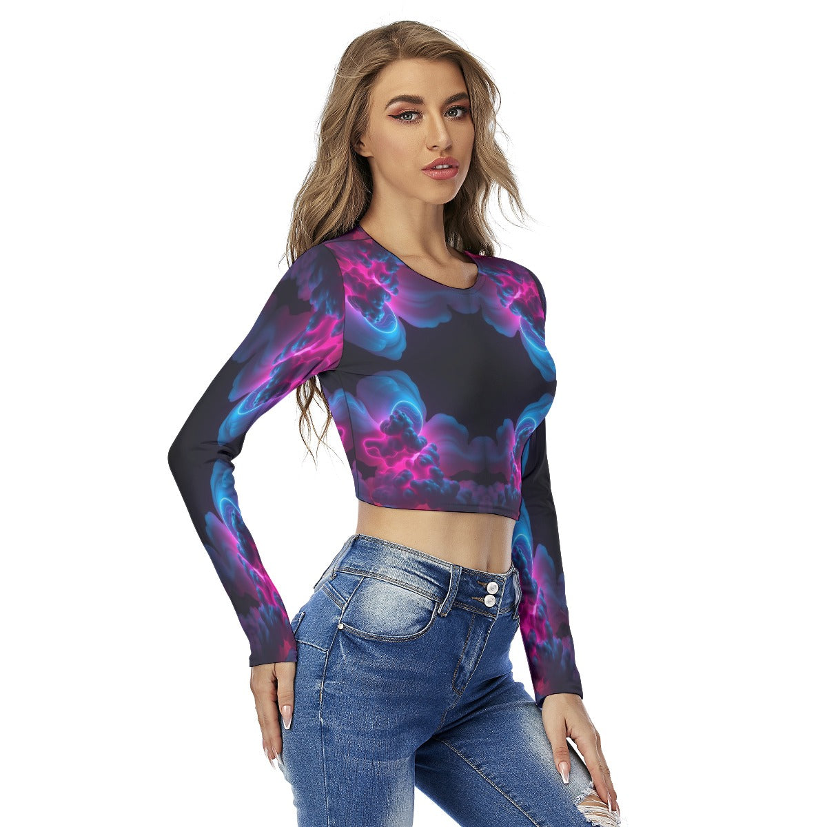 Women's Round Neck Crop Top T-Shirt