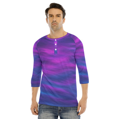 Men's Bracelet Sleeve T-shirt With Button Closure - view 1