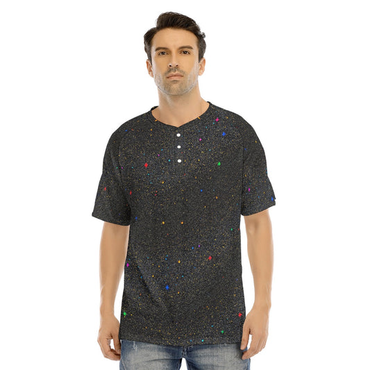 Men's Raglan Sleeve T-shirt With Button Closure