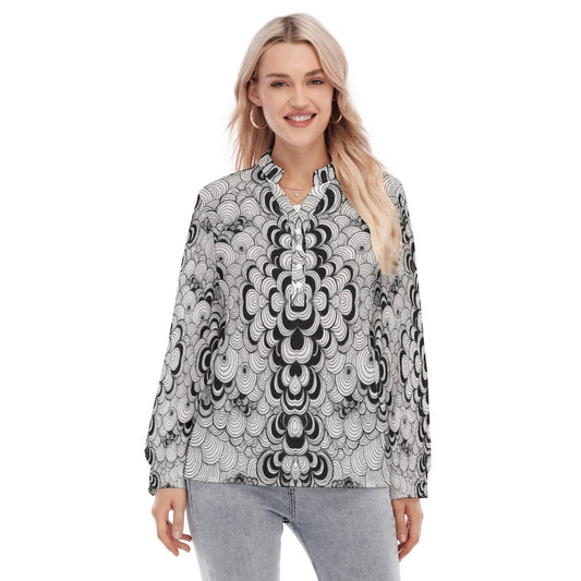 Women's Long Sleeve Blouse With Button Closure