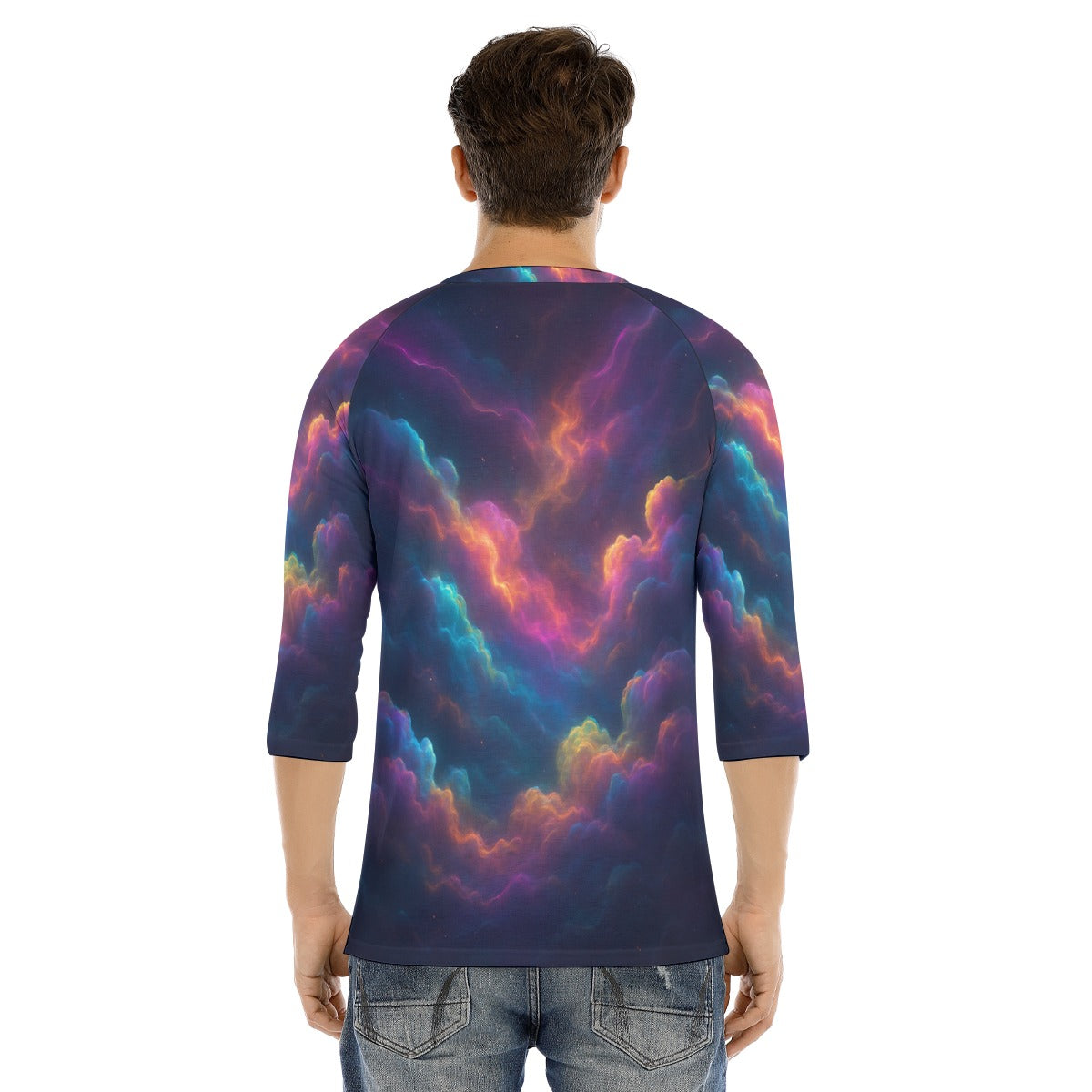 Men's Bracelet Sleeve T-shirt With Button Closure - view 4