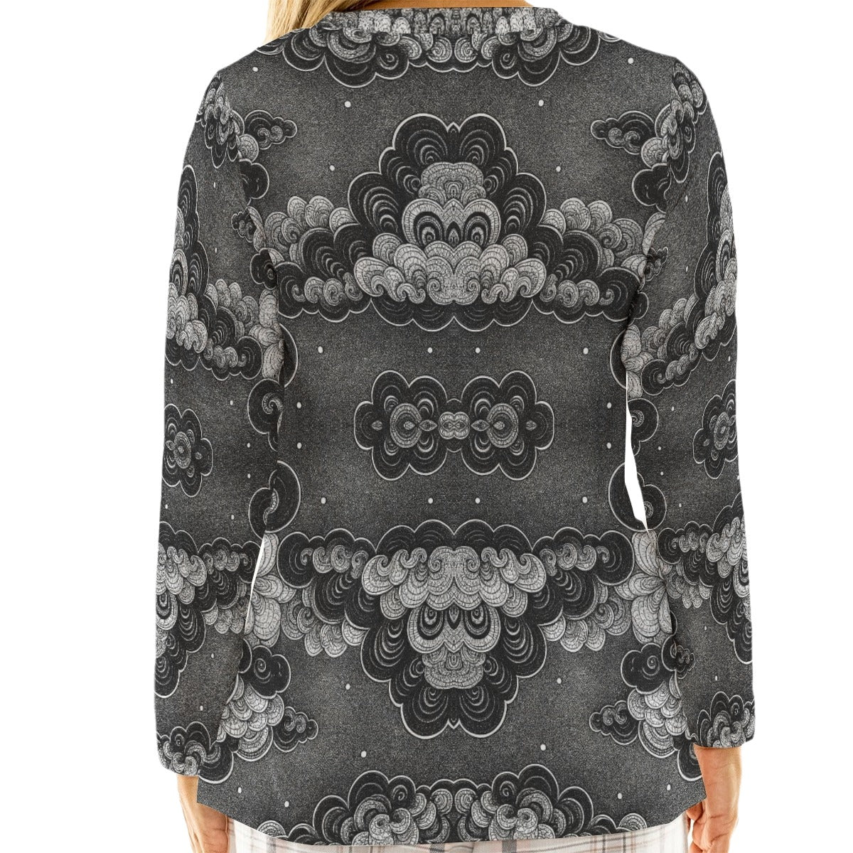 Women's Loose V-Neck T-Shirt With Long Sleeve