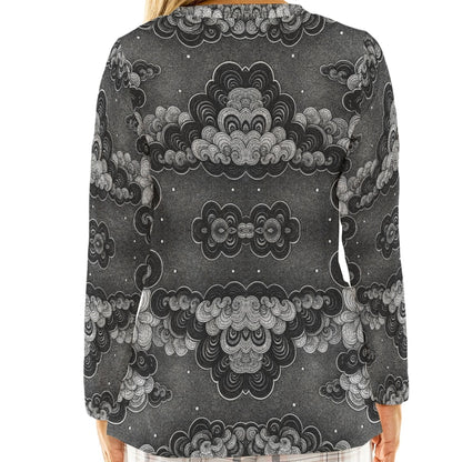 Women's Loose V-Neck T-Shirt With Long Sleeve