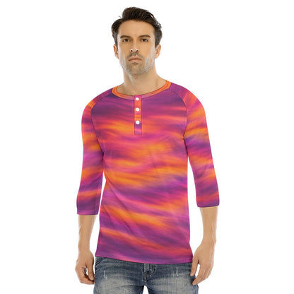 Men's Bracelet Sleeve T-shirt With Button Closure - view 1
