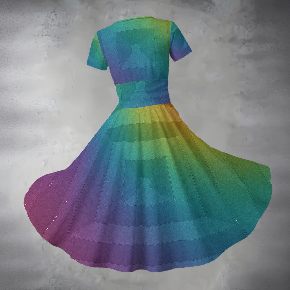Women's Short Sleeve V Neck Midi Dress