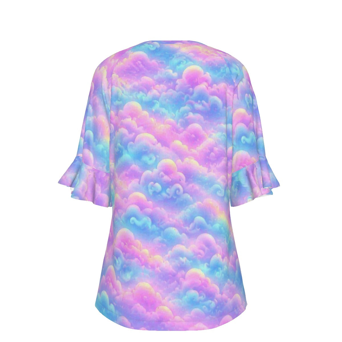 V-neck Women's T-shirt With Bell Sleeve