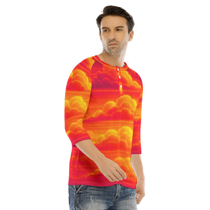 Men's Bracelet Sleeve T-shirt With Button Closure - view 2