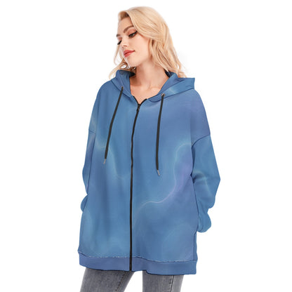 Women's Long Hoodie With Zipper Closure