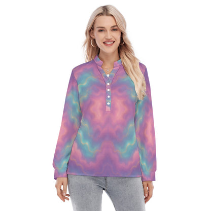 Women's Long Sleeve Blouse With Button Closure