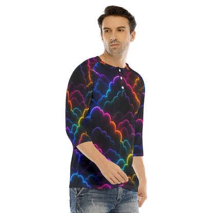 Men's Bracelet Sleeve T-shirt With Button Closure - view 2