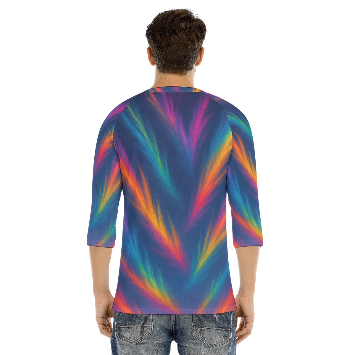 Men's Bracelet Sleeve T-shirt With Button Closure - view 4