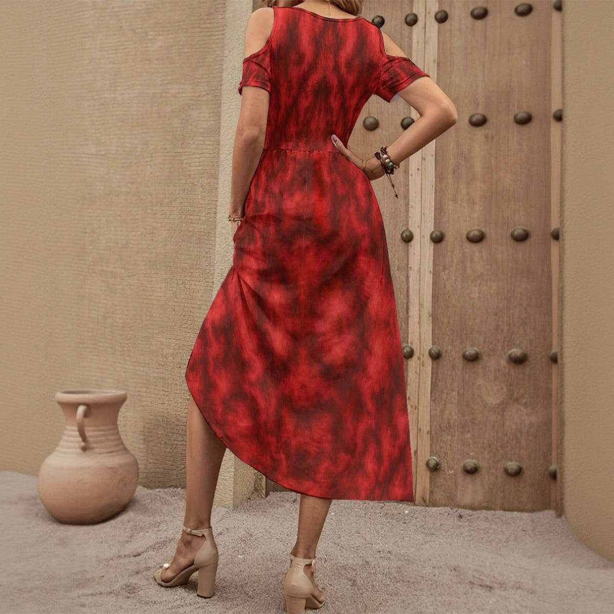 Women's V-neck Off-shoulder Dress