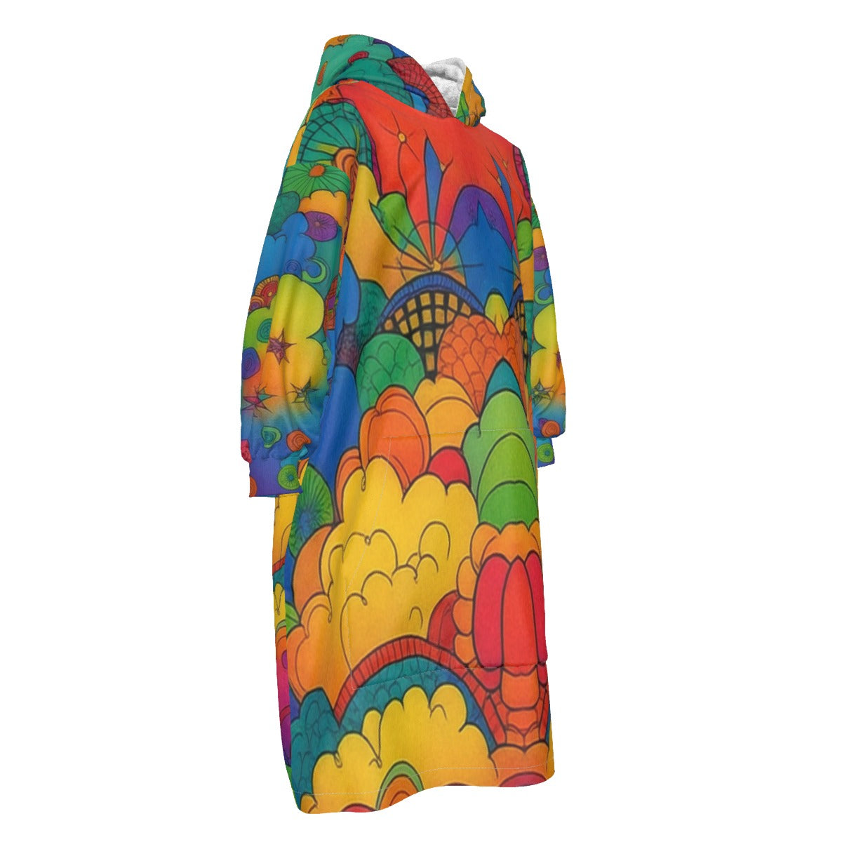 Unisex Kid's Sherpa Fleece Mid-Length Hoodie Blanket