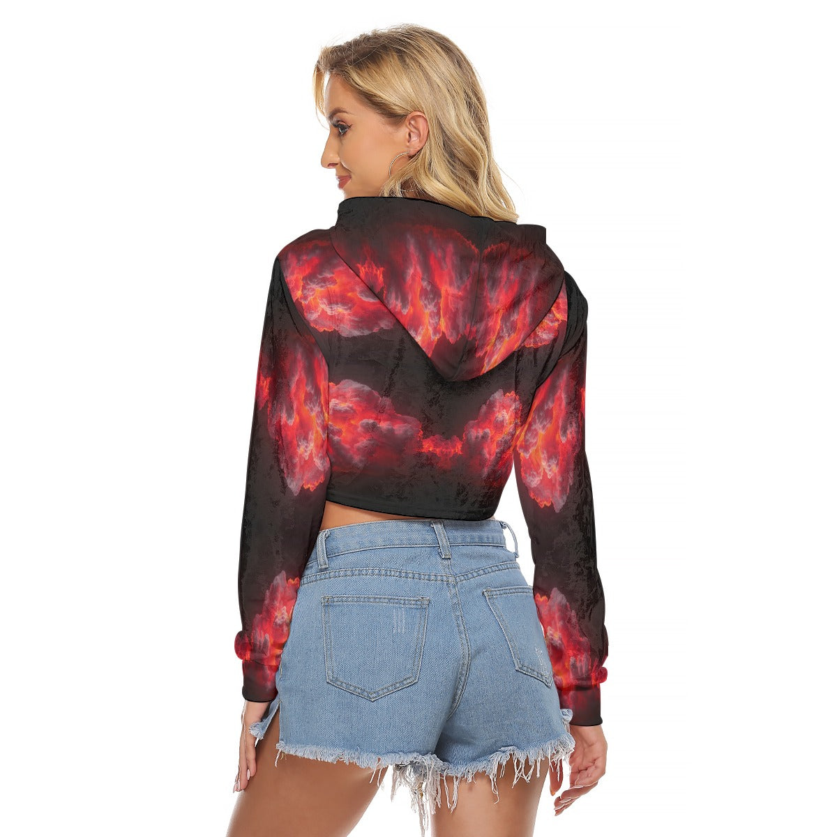 Women's Crop Top Hoodie|Velvet
