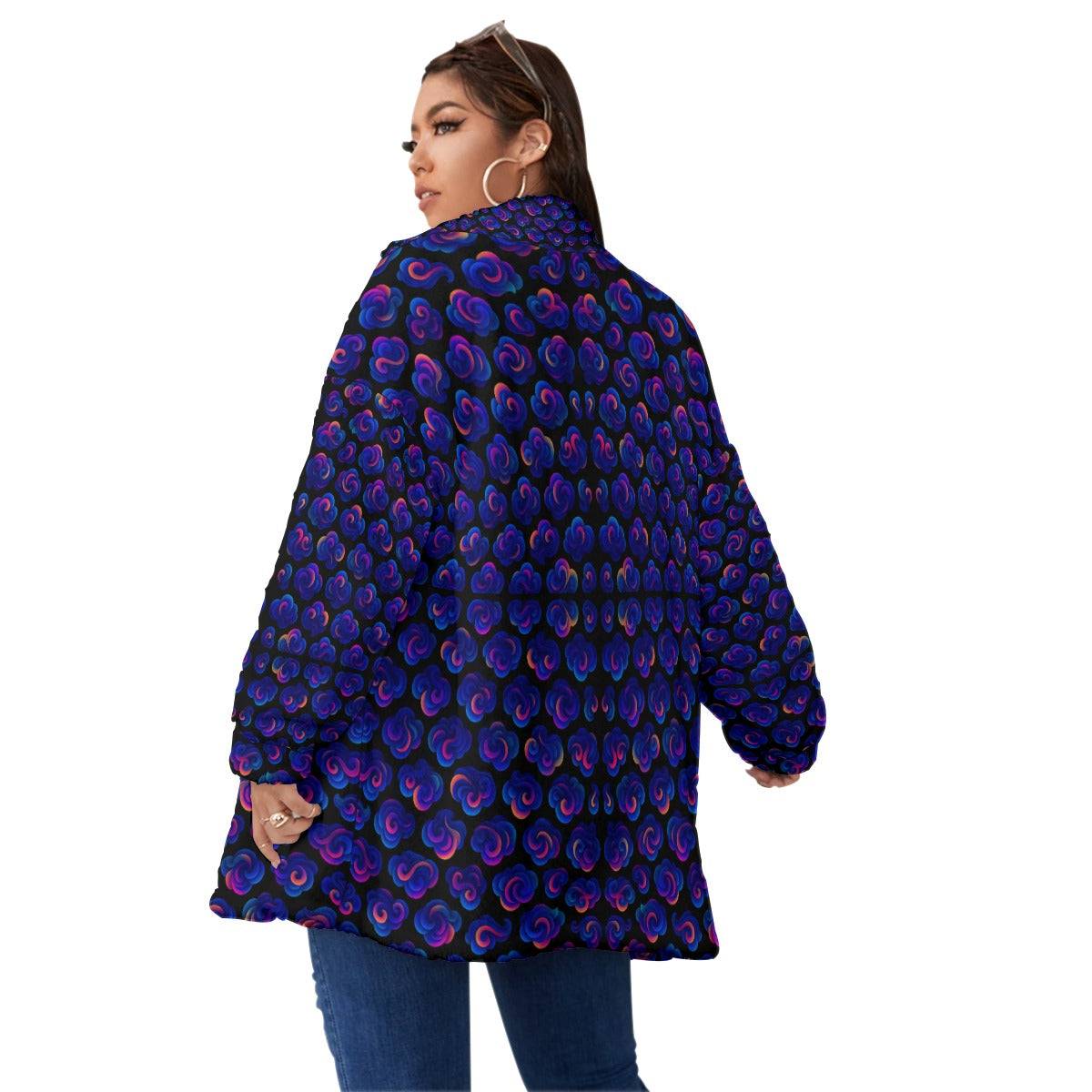 Unisex Borg Fleece Stand-up Collar Coat With Zipper Closure(Plus Size)