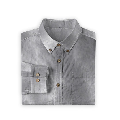 Men's Casual Lapel Long Sleeve Shirt|125GSM Cotton