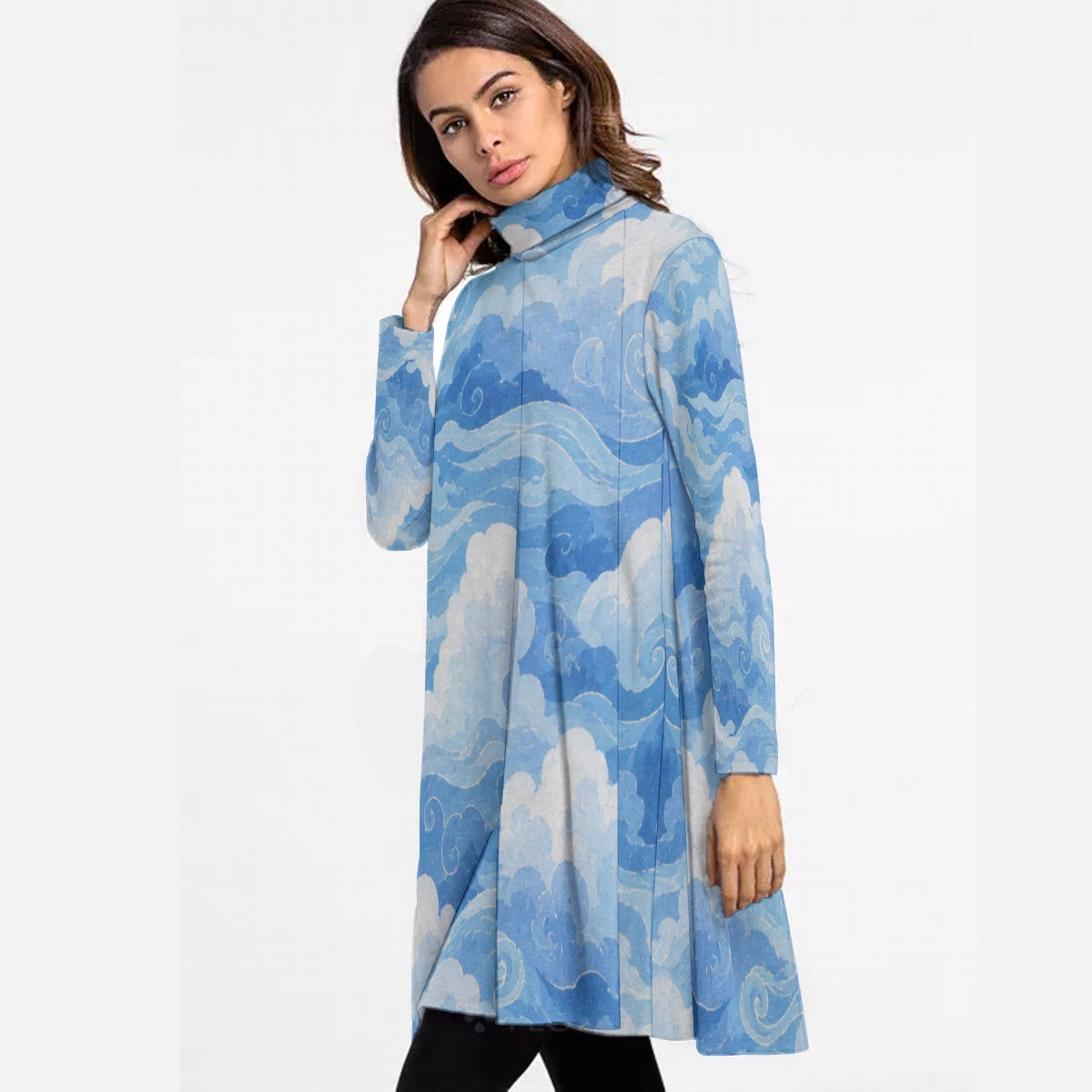 Women's High Neck Dress With Long Sleeve by O’Nimbus – view 3