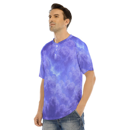 Men's Raglan Sleeve T-shirt With Button Closure