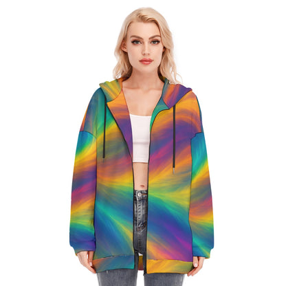 Women's Long Hoodie With Zipper Closure