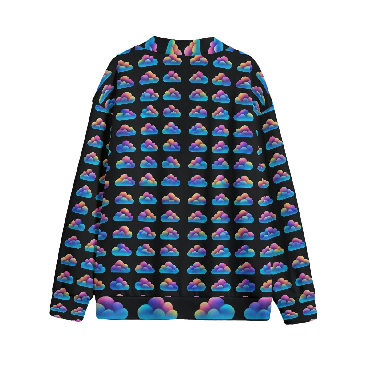 Unisex V-neck Knitted Fleece Cardigan With Button Closure