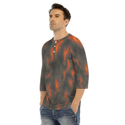 Men's Bracelet Sleeve T-shirt With Button Closure - view 3