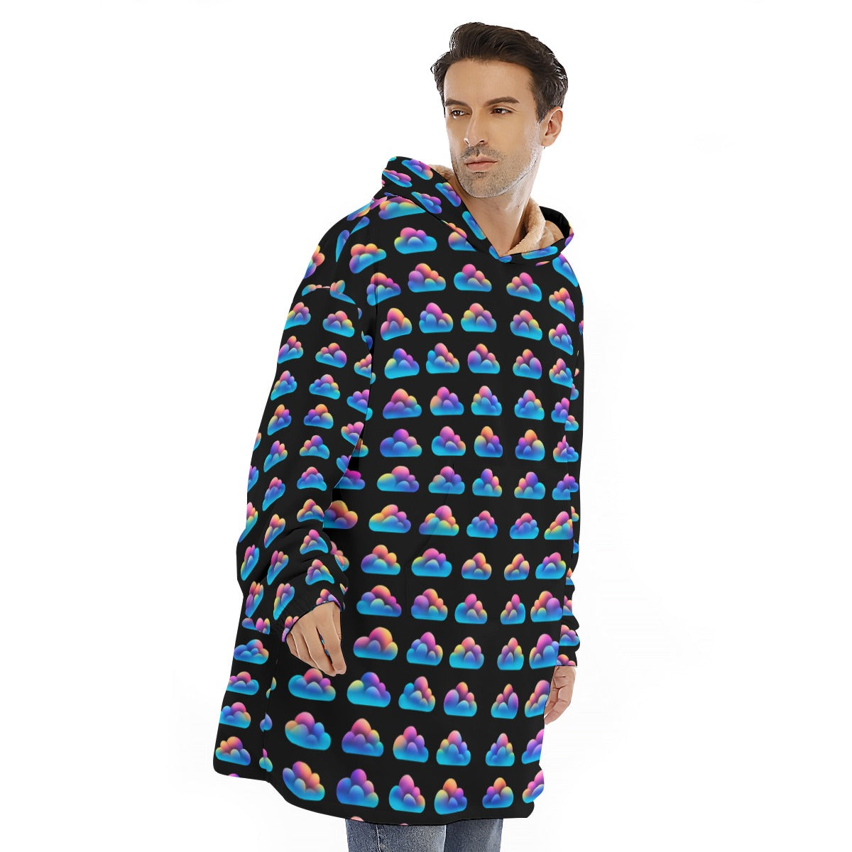 Unisex Sherpa Fleece Hoodie Blanket
