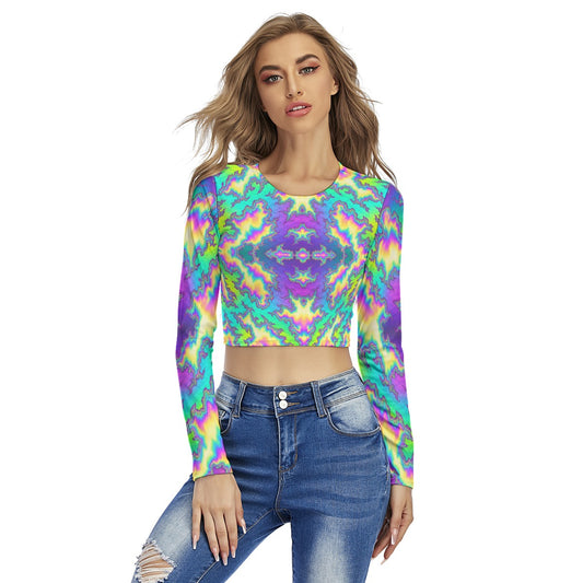 Women's Round Neck Crop Top T-Shirt