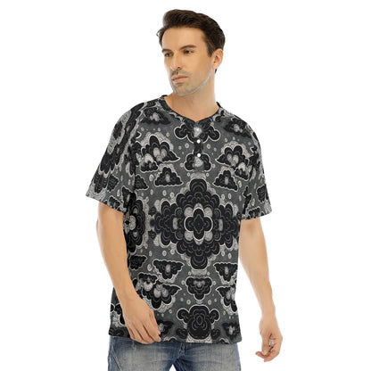 Men's Raglan Sleeve T-shirt With Button Closure