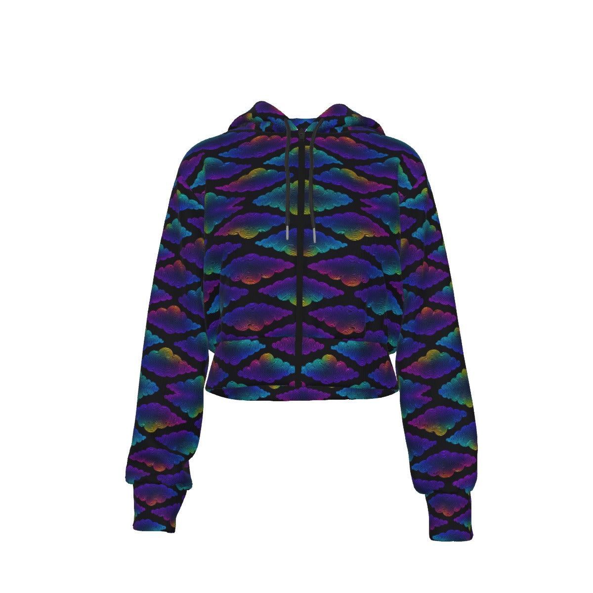 Women's Crop Top Hoodie With Zipper Closure