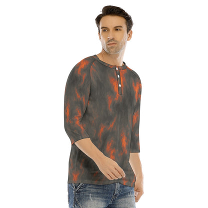 Men's Bracelet Sleeve T-shirt With Button Closure - view 2